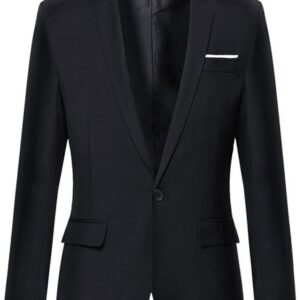 Mens Blazer Jacket Slim Fit Casual One Button Sport Coats