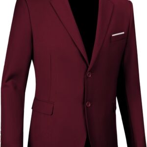 Mens Blazer Sports Coat Slim Fit 2 Button Solid Men's Casual Suit Blazer Jackets