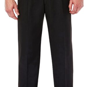 Men’s Hidden Expandable Waistband Classic Fit Pleated Front Gabardine Dress Pant