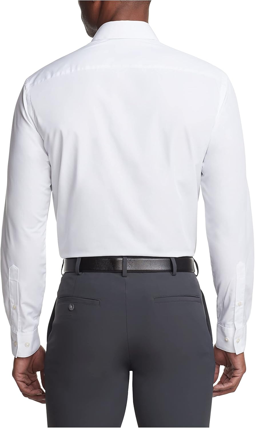 Men Dress Shirt Regular Fit Poplin Solid - Image 2