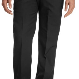 Men's Wrinkle-Resistant Dress Pants No-Iron Classic Fit Hidden Comfort Waistband Work to Weekend Trousers