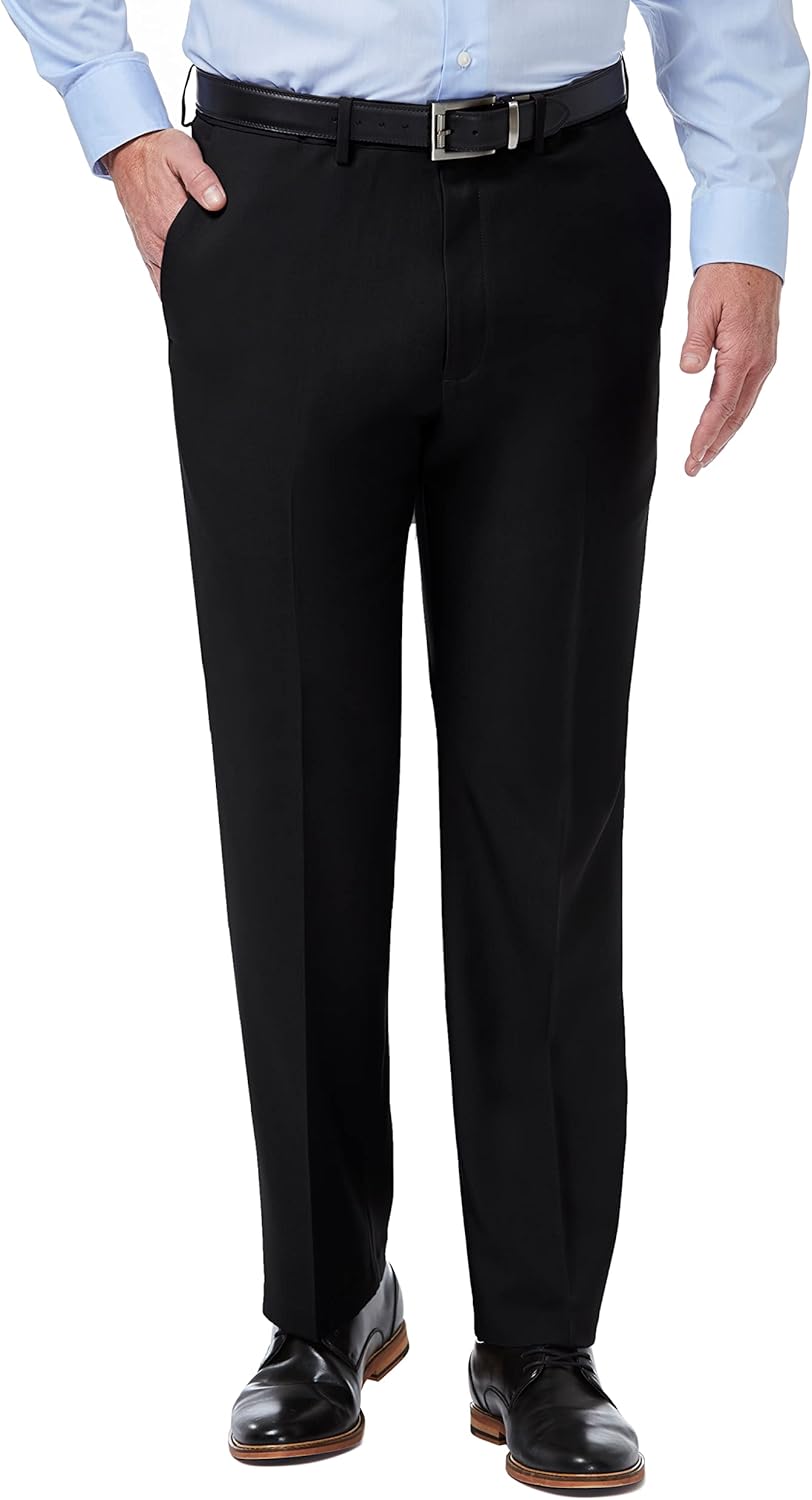 Men's Premium Comfort Classic Fit Flat Front Hidden Comfort Waistband Pant (Regular and Big & Tall Sizes)