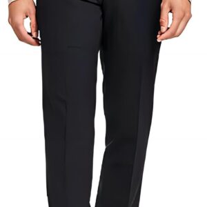 Mens Classic Fit Flat Front Hidden Expandable Waist Dress Pants No Iron Suit Pants