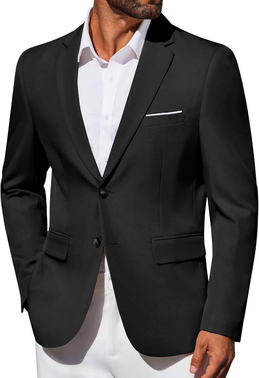 Men's Blazer Business Suit Jacket Slim Fit Two Button Casual Sport Coats