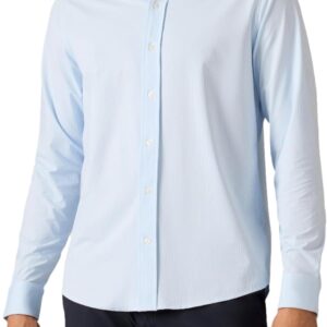 Men Commuter Shirt, Performance Dress Shirts for Men, Machine Washable, Wrinkle Resistant, Slim Fit Button Down Shirt