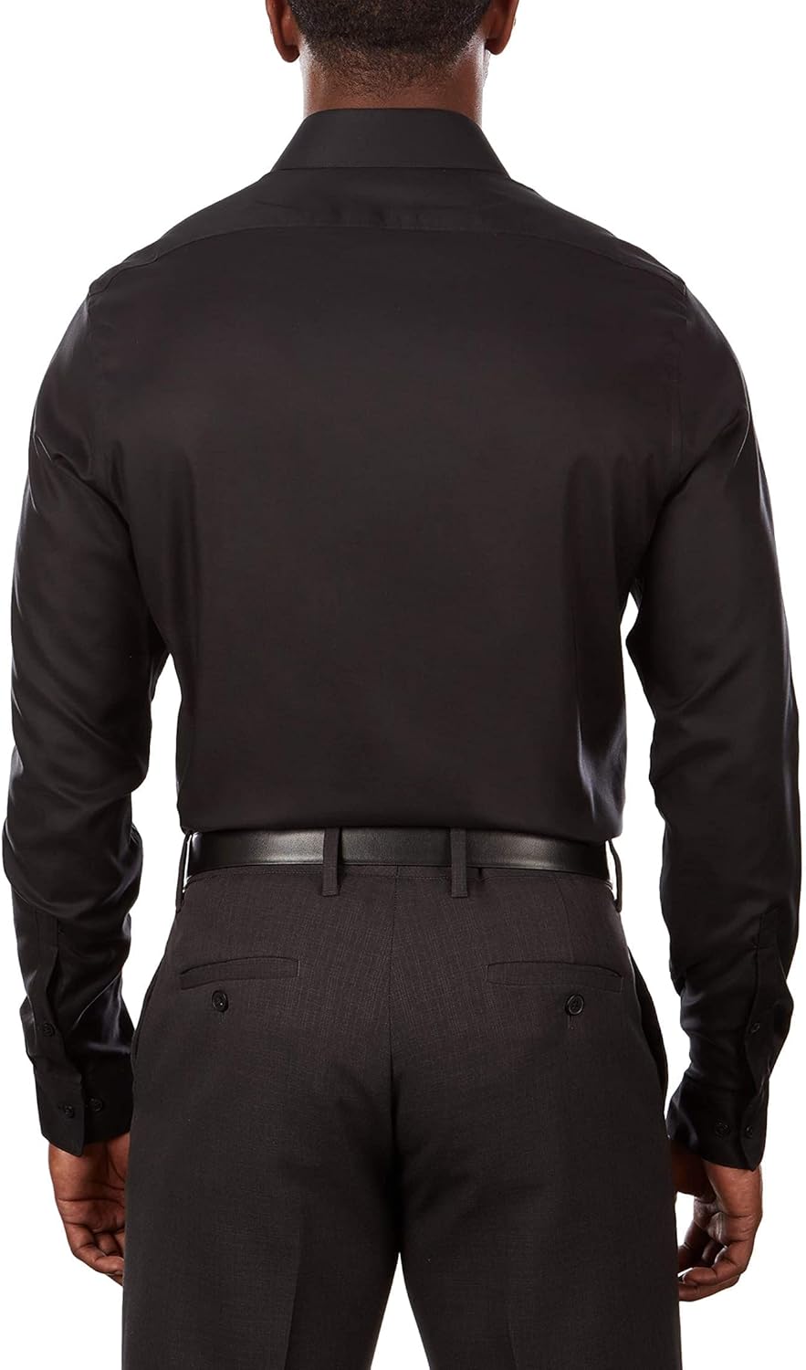 Men Slim Fit Non Iron Stretch Solid Dress Shirt - Image 2