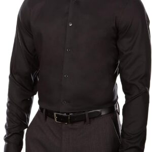 Men Slim Fit Non Iron Stretch Solid Dress Shirt