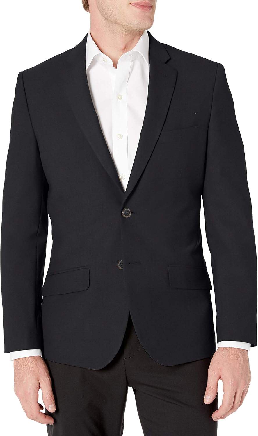 Men's Long-Sleeve Button-Front Slim-Fit Stretch Blazer